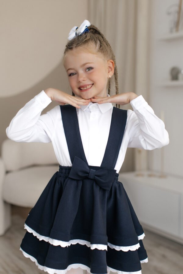 САРАФАН З МЕРЕЖИВОМ синій SCHOOL 2025 - Зображення 6