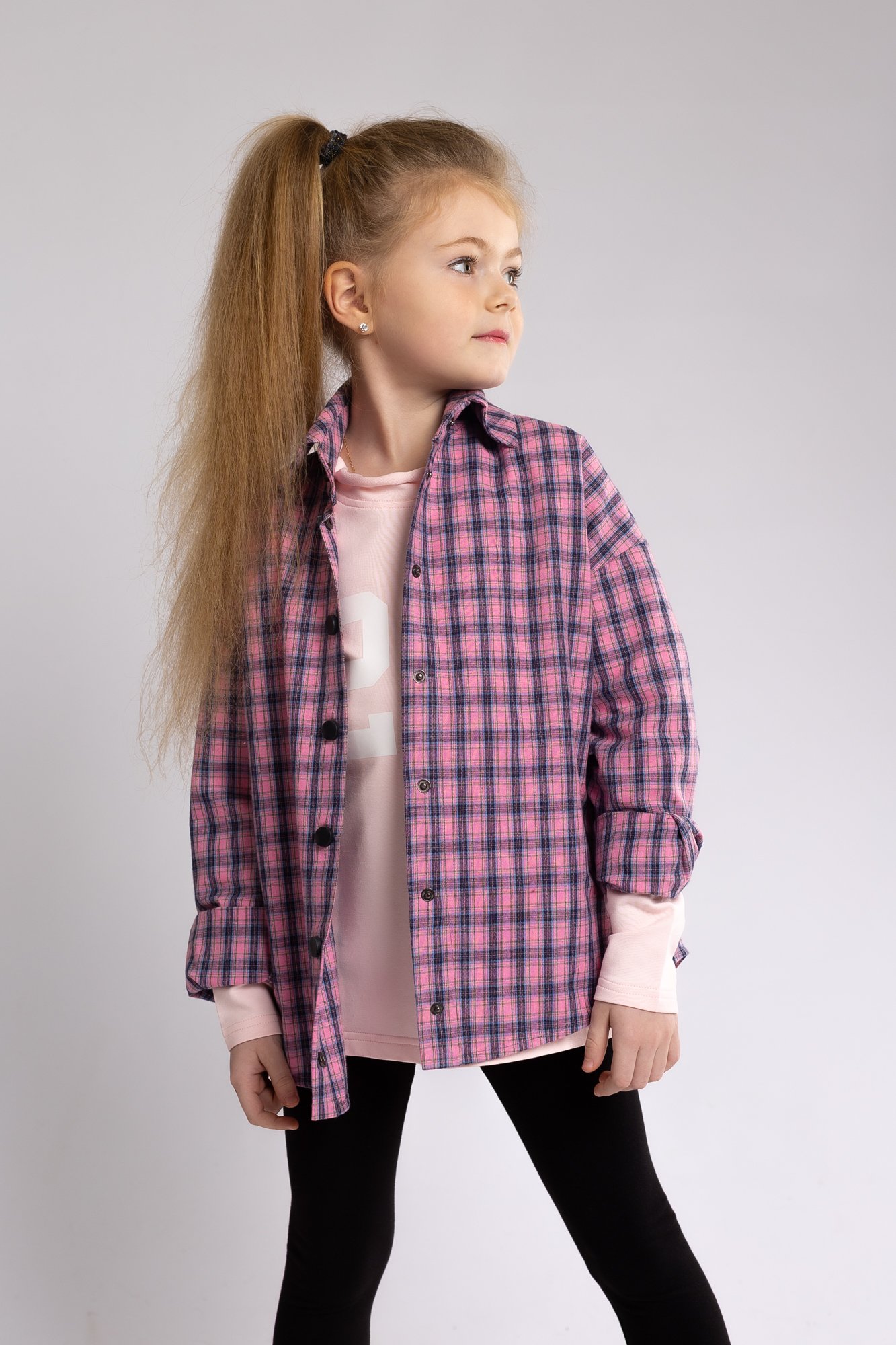 СОРОЧКА з м'якої бавовни РОЖЕВА